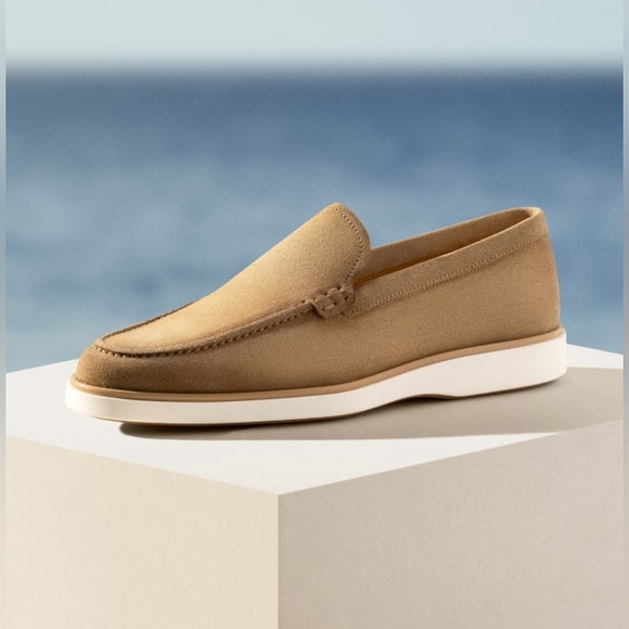 Magnanni Lourenca Avena Suede Tan Loafers Sz 9.5 flaw but BNWB - Picture 1 of 11